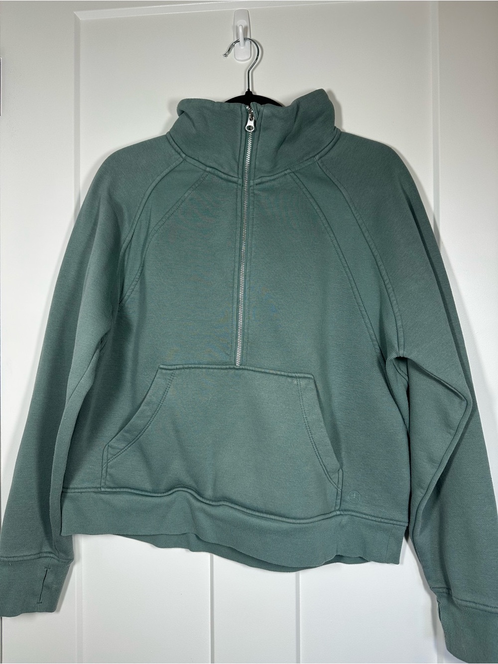 Half-Zip Pullover Sweatshirt in Sage Green